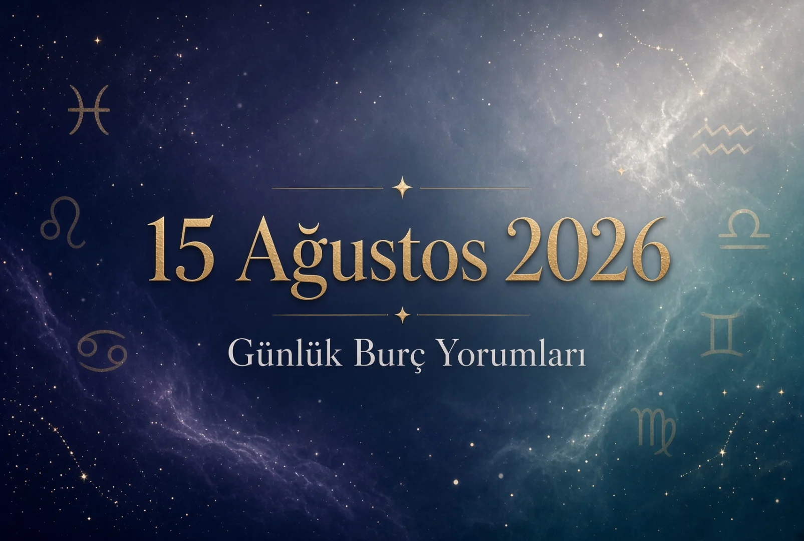 15 Ağustos 2026 burç yorumları (Aşk İş Sağlık Para)