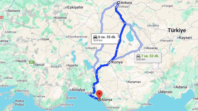 Alanya Yol Tarifi: Ankara Alanya Arası Hangi Yol Tercih Edilmeli?