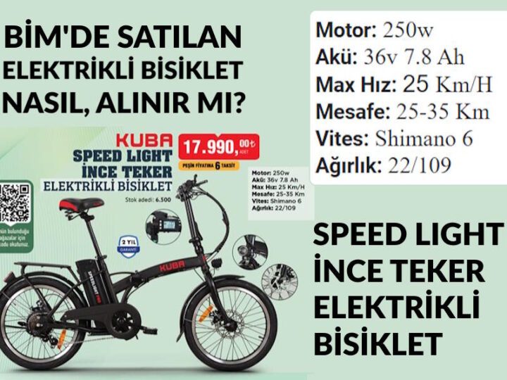 Bim’de Satılan Elektrikli Bisiklet Alınır mı? Kuba Speed Light İnce Tekerli Elektrikli Bisiklet Özellikleri