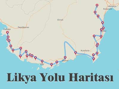 Likya Yolu Haritası